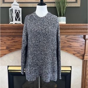 Aerie Women's Gray Blue Oversized Chunky Knit Crewneck‎ Sweater Sz. M